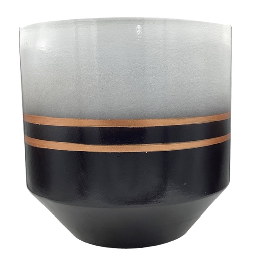 [RHD5104] Planter AC 31x31cm Flat Bullet Small-Metallic