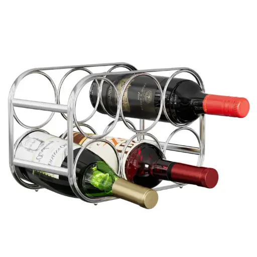 [RHD5117] Wine Rack 6 Bottle 30x20x16cm Metal CH887