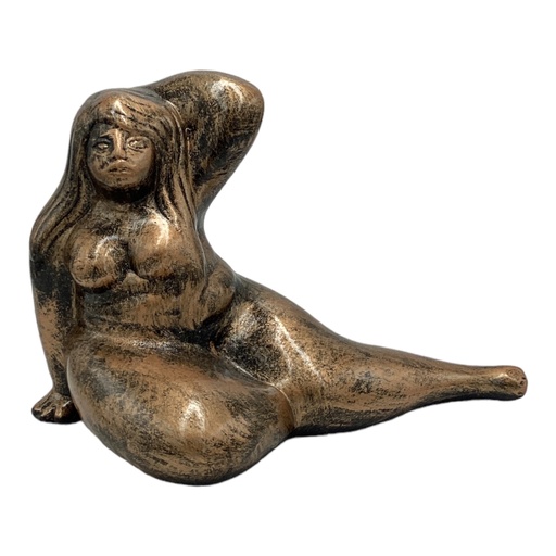 [RHD5137] Decor Ornament AC 17x20cm Curvy Lady Leg to Side-Metallic