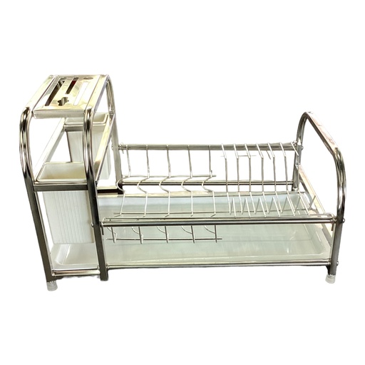 [AD05310] Dish Rack 41.5x27x18cm Stainless Steel With White Tray & Caddy RVT2022-006