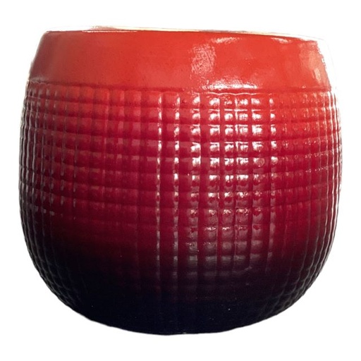 [AD05255] Planter AC 13cm (13x13cm) Round Gingham Grooved -  Base