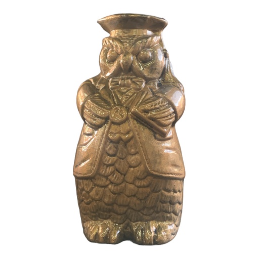 [AD07810] Decor Ornament 20x10x10cm Mr.Owl-Metallic