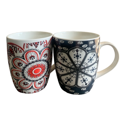 [RHD5271] Coffee Mug 300ml 10x8.5cm Moroccon Blue/Black (10x8.5cm) - RVT2023-301