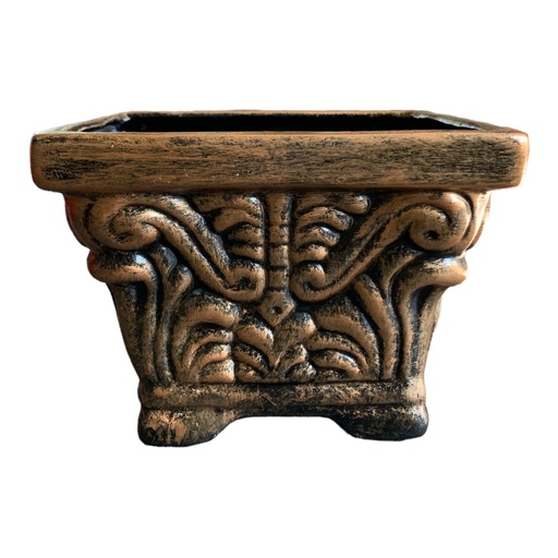 [RHD5269] Planter 13x18x19cm Square Portobello-Metallic