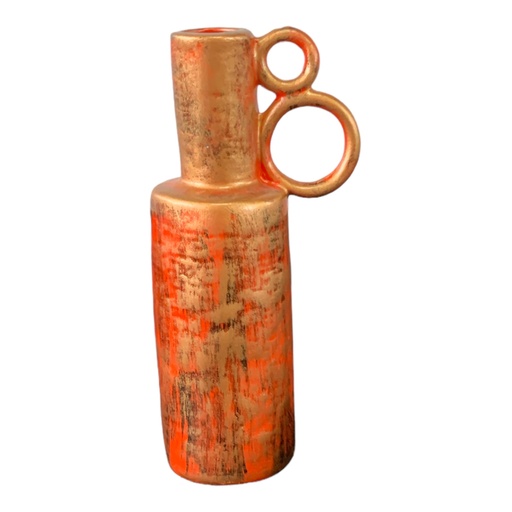 [RHD5417] Vase 22cm (22x10cm) Tworing Vase - Metallic