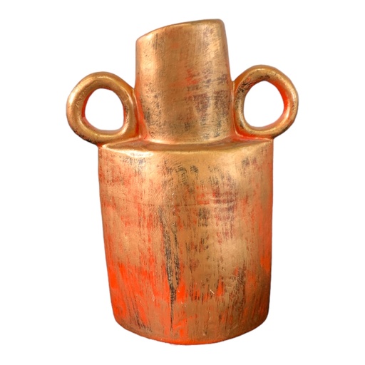 [RHD5285] Vase 17cm (17x12cm) Tworing Vase - Metallic