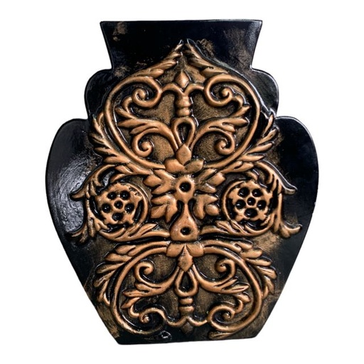 [RHD5437] Decor Vase 34x28x10cm Embossed-Metallic