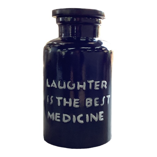 [RHD5301] Jar 21x12cm Laughter Is The Best Medicine-Metallic
