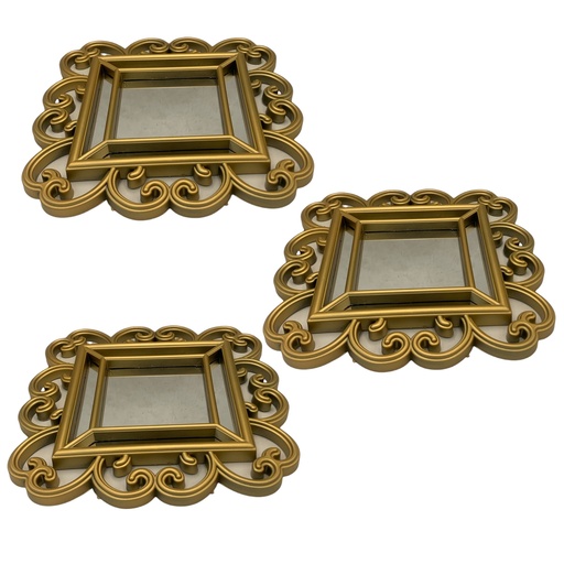 [RHD5451] Mirror 3PC 30x30cm Square  SD822-7