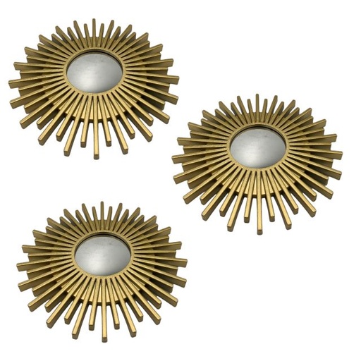 [RHD5455] Mirror 3PC 30x30cm Round Line SD822-8