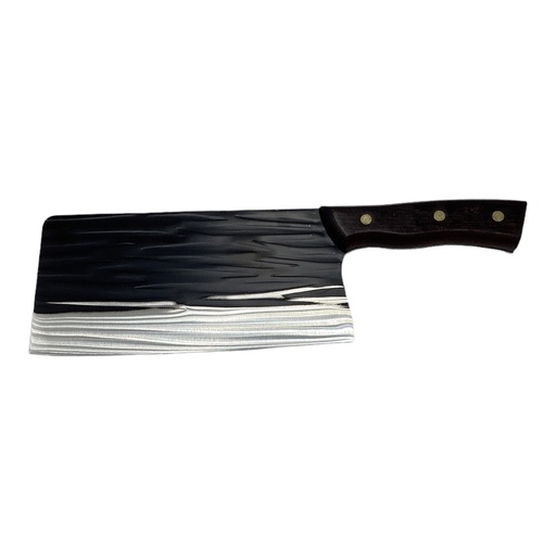[AD09156] Cleaver 20x10.5cm Stainless Steel-Black Blade Wooden HandleN869087 FEI-92