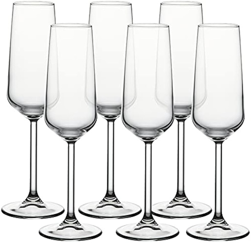 [AD09339] Champagne Glass 6pc Set 195ml - Allegra 440079