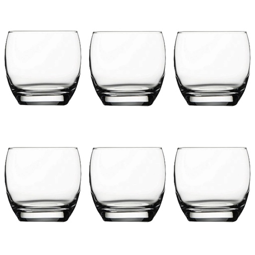 [AD09344] Whisky Glass 6pc Set 340ml - Barrel 41010