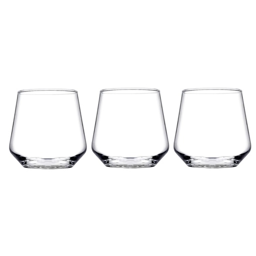[AD09345] Whisky Glass 3pc Set 345ml Glass - Allegra 420184
