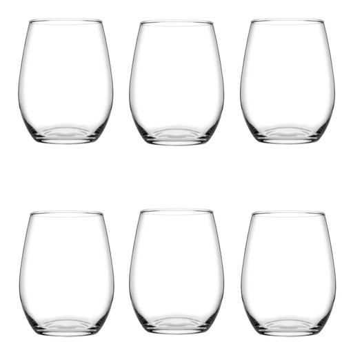 [AD09347] Wine Glass 6pc 570ml Stemless Glass Amber-420725