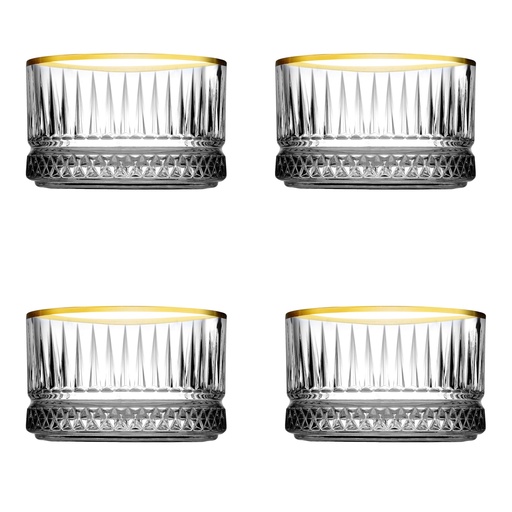 [AD09354] Bowl 4pc 230ml Gold Rim Elysia 530038/40