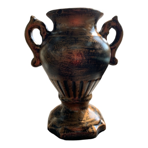 [RHD1654] Decor Ornament 30X25X19cm 2 Handle Flower-Metallic