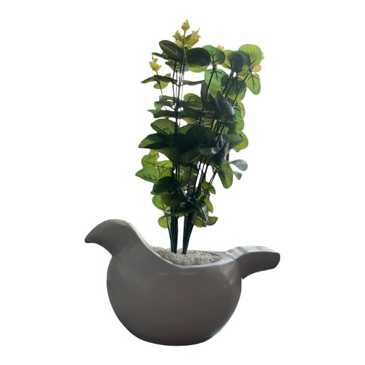 [RHD1657] Decor Ornament 34x14x15cm Bird Bowl With Plant