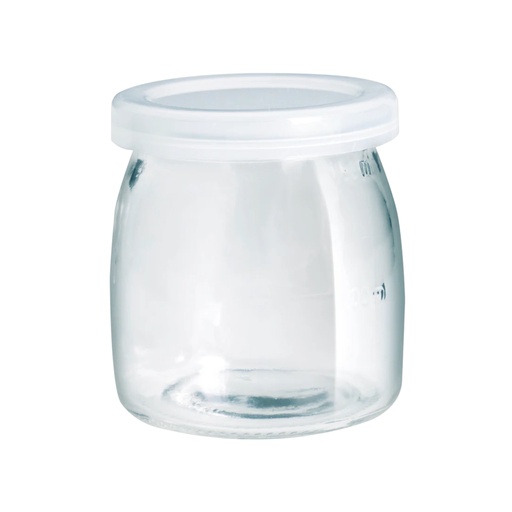 [AD09443] Jar 150ml 72x65mm Glass Yoghurt With Plastic Lid 31390